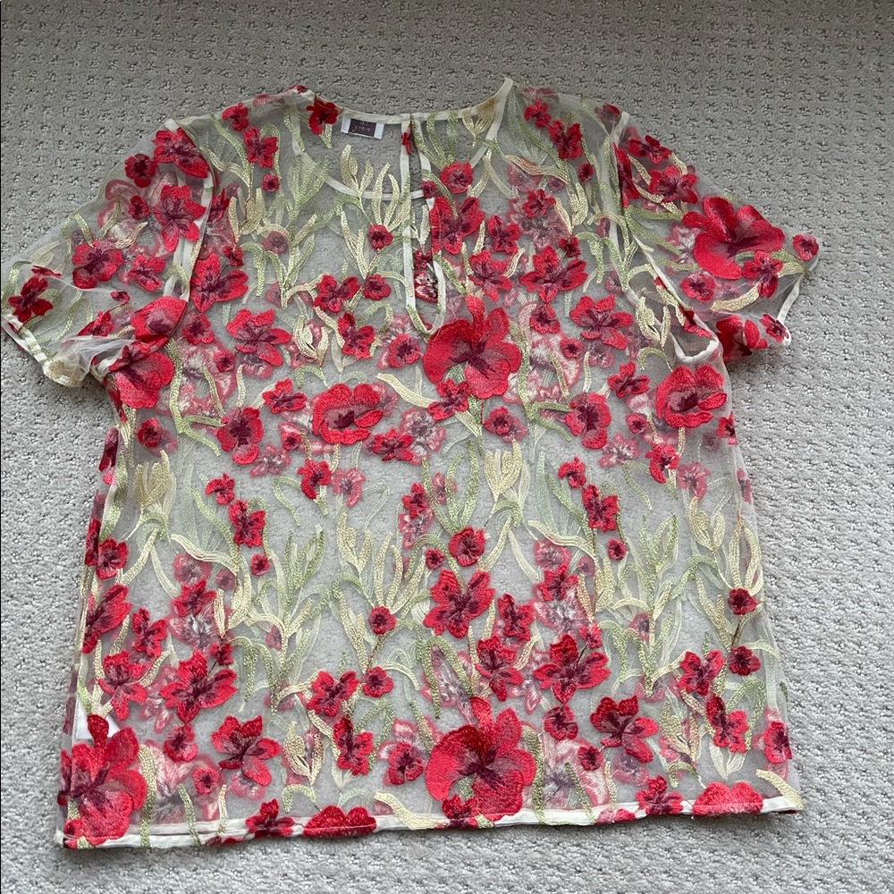 Beautiful floral mesh shirt